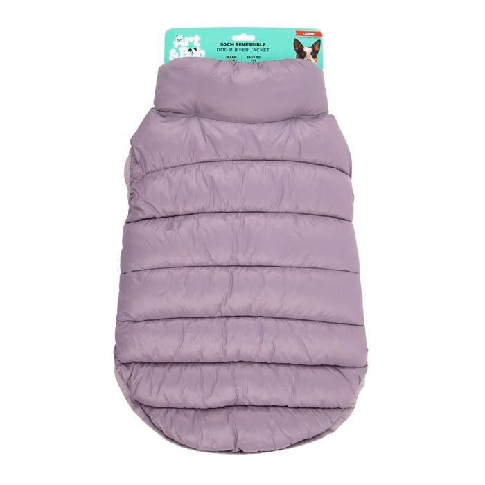 Art & Bob 50cm Lilac Large Reversible Puffer Dog Jacket