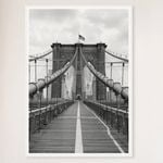 Galrie Timeless Brooklyn Bridge Black and White-Iconic Fine Art Photography Home Decor, White Frame, A0 84 x 119cm (33 x 47inch)