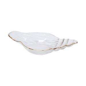 LVD Glass 20cm Conch Shell Plate Home/Kitchen Dish - White