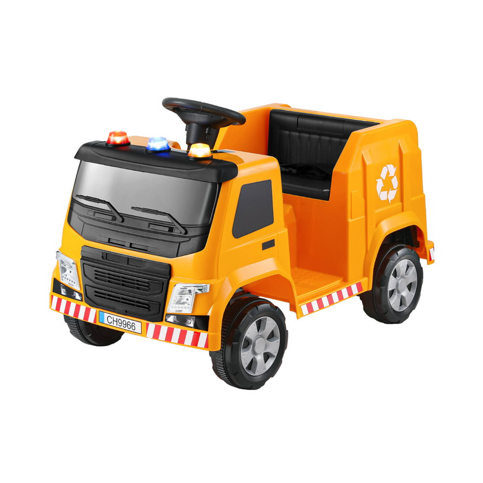 Rigo Kids Ride On Car Garbage Truck Police Light 12V Electric Toys