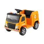 Rigo Kids Ride On Car Garbage Truck Police Light 12V Electric Toys Cars Yellow