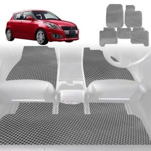 6D Diamond Car Floor Mats for Suzuki Swift 2011-2017-Full Set-Grey-Outback GT