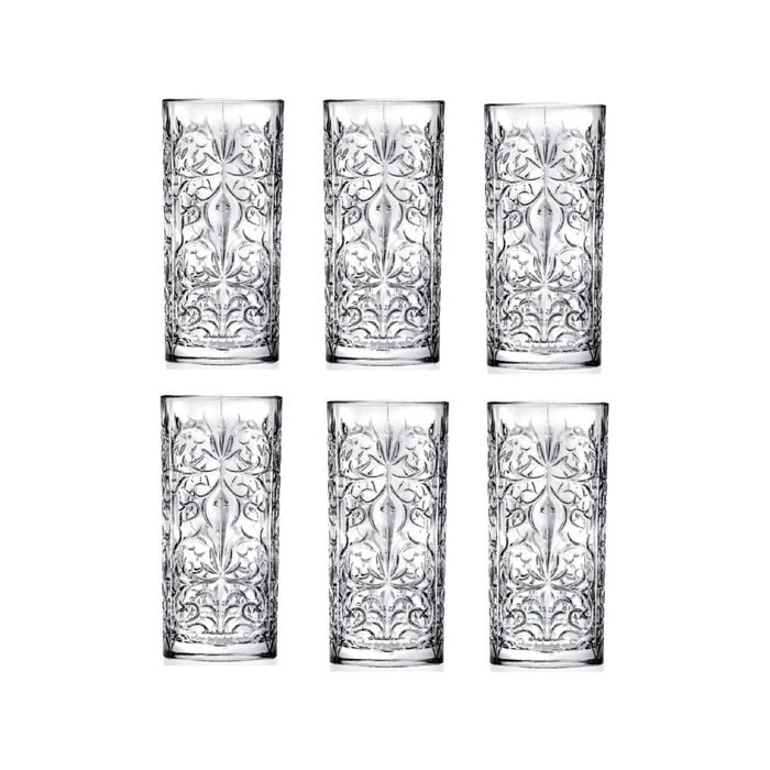 RCR Mixology Tattoo Crystal Highball Tumblers Set of 6 - 368ml