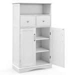 Costway 2-Door Storage Cabinet with Adjustable Shelves, White