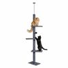 Carla Home Floor To Ceiling Cat Tree Tower With Adjustable Height 230-286cm For Indoor Cats (grey)