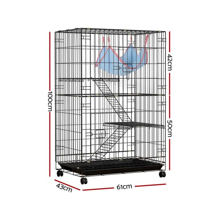 i.Pet Rabbit Cage Indoor Hutch Pet Cage Outdoor 100cm Bunnings Australia
