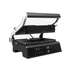 Costway 2000w Contact Grill Electric Griddle Sandwich Maker W/4h Timer&led Display Black/4h Timer