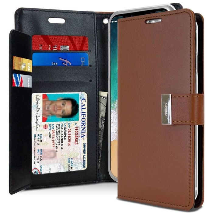 Goospery Rich Diary case for iPhone 15 Pro Max - Brown