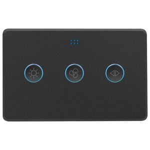 Deta Grid Connect Smart Fan Speed Controller with Touch Light Switch - Black
