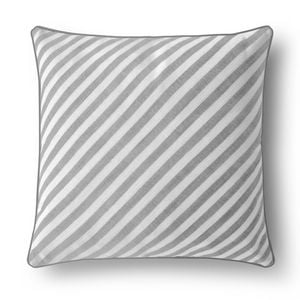 Cadence & Co. Oscar Faux Linen Striped Cushion Dove Grey