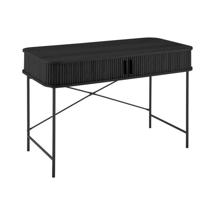 Kayla Desk Study Table 2 doors 120W black woodgrain