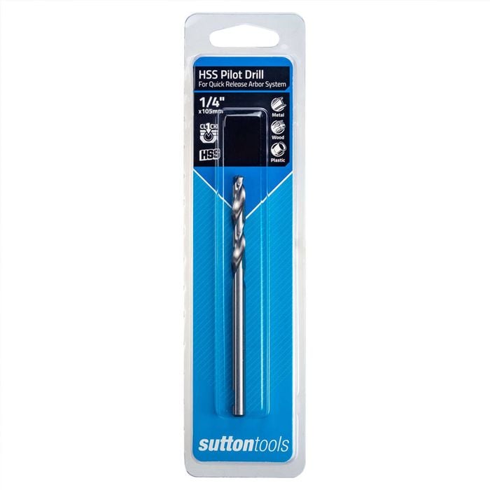 Sutton Tools 1/4" x 105mm Quick Release Holesaw HSS Pilot Drill