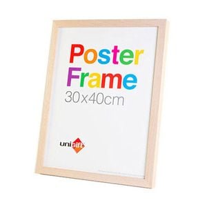 Unigift Wooden/Glass Hanging Poster Picture Photo Frame 30x40cm Natural