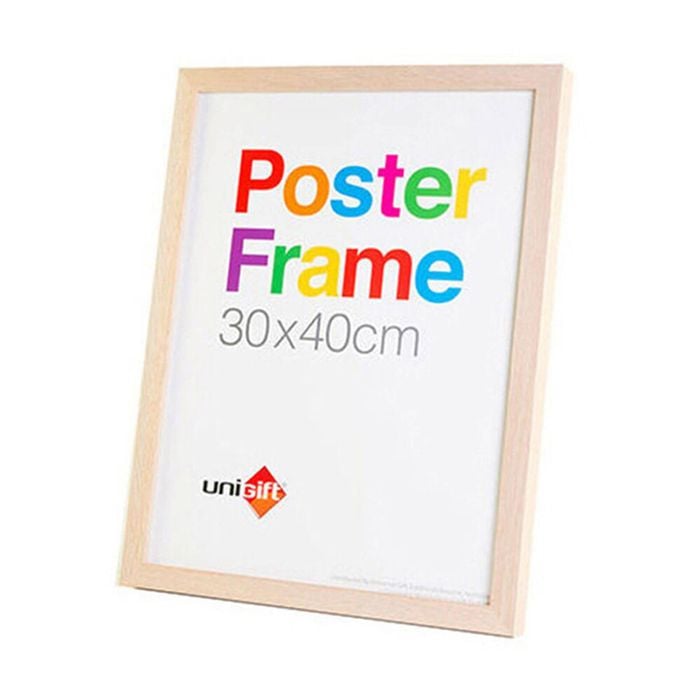 Unigift Wooden/Glass Hanging Poster Picture Photo Frame 30x40cm Natural