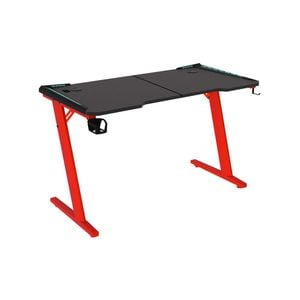Odyssey8 1.4m Gaming Desk Office Table Desktop with LED light & Effects - Dual Panel Red