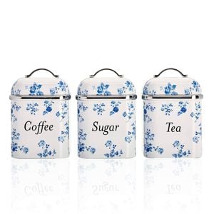 Laura Ashley China Rose Canister Set Of 3 White