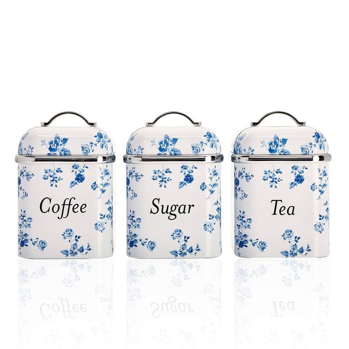 Laura Ashley China Rose Canister Set Of 3 White