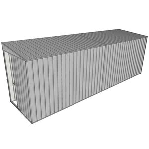 Build-a-Shed 1.5 x 6 x 2m Skillion Shed without Side Doors - Zinc