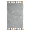 Yarra Textiles Grey Tufted Bath Mat with Tassels  100% Cotton 60 cm x 90 cm, 1700 gsm+