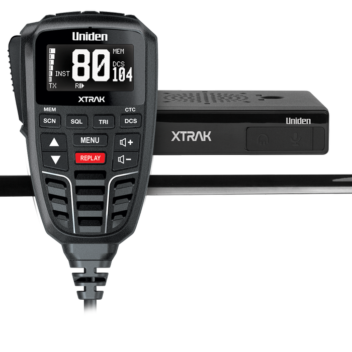 Uniden XTRAK 80 Adventure Pack - Smart UHF Radio with Large OLED Display and ATX890S Heavy Duty Antenna