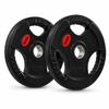 FITNESS MASTER 15KG Rubber Olympic Weight Plates 2 Pack Gym Barbell Plates