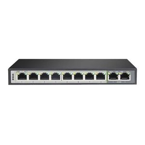 D-Link DGS-F1010P-E 10-Port Gigabit PoE Switch With 8 Long Reach PoE Ports and 2 Uplink Ports