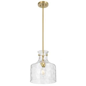 Telbix Perron Modern Pendant Hanging Lamp Light Metal Glass Antique Gold Satin