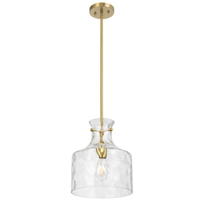 Telbix Perron Modern Pendant Hanging Lamp Light Metal Glass Antique Gold Satin