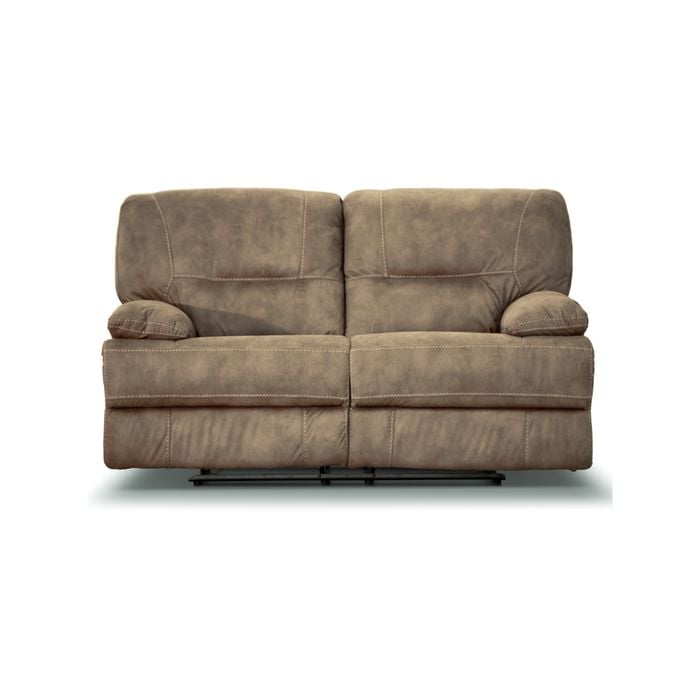 Cosmin 2 Seater Recliner Chair Upholstered Fabric Sofa Reclining Lounge Couch Solid Wood Timber Frame - Sultry