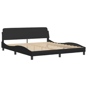 vidaXL Bed Frame "Dover" Bed Black 180x200 cm Size Faux Leather