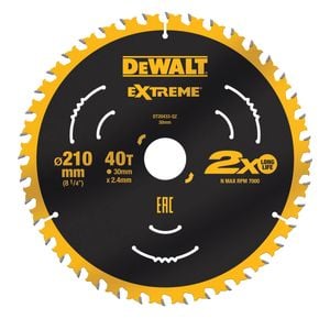 DeWALT 210mm 40T Saw Blade To Suit DWE7485 Table Saw DT20433-QZ