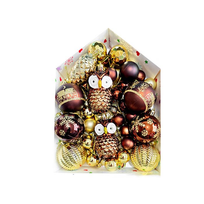 Catzon 72 Pcs Christmas Ball Ornaments with Multi Cute Shapes for Party Wedding Holiday-Set 6