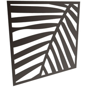 ProtectorAl 300-1200w x 300-1200h Satin Black Palm Unframed Solid Aluminium Decorative Panel 