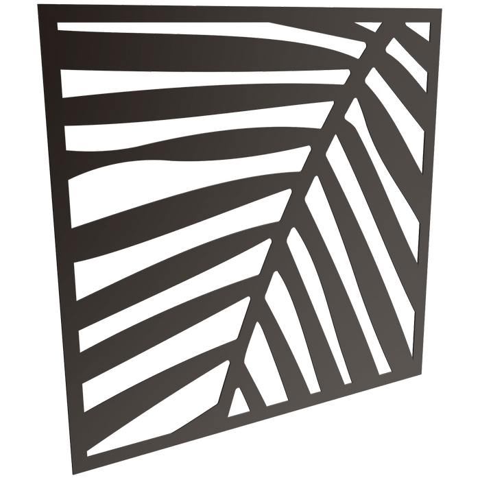 ProtectorAl 300-1200w x 300-1200h Satin Black Palm Unframed Solid Aluminium Decorative Panel 
