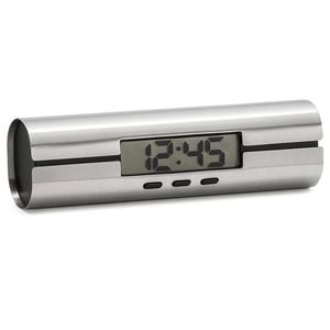 Blomus Tewo Digital LCD Desk Clock Home/Office Decor 8.5x24cm Silver