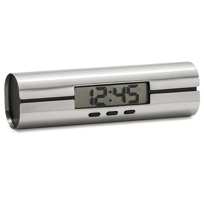 Blomus Tewo Digital LCD Desk Clock Home/Office Decor 8.5x24cm Silver