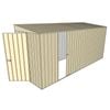 Build-a-Shed 1.5 x 4.5 x 2.0m Tunnel Shed Tunnel Hinged Door +1 Sliding Side Door - Cream