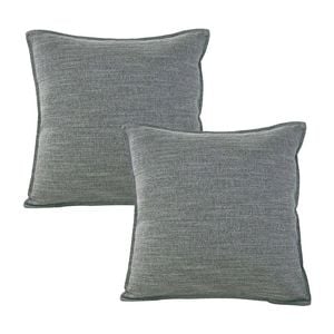 2PK Jason Commercial Square Linen Look Bed Cushion 44x44cm - Pewter