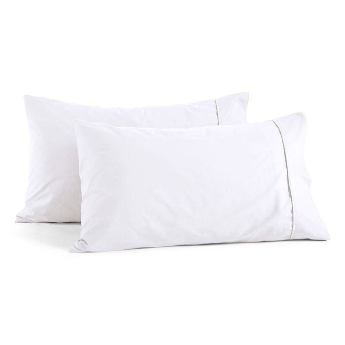 Dreamaker 250TC Cotton & Recycled Polyester Blend Standard Pillowcase Twin Pack White