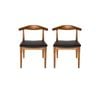 Sk Designer Living | Pack Of 2 | Replica Hans Wegner Elbow Chair Ch20 - Walnut & Black