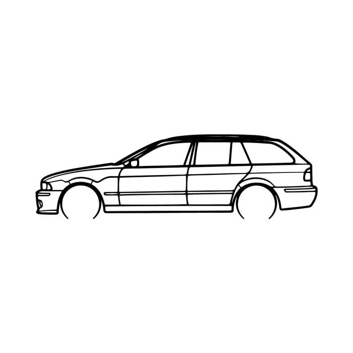 Ignite Laser BMW 540i Silhouette Metal Wall Art Rustic Metal 15.7inch/40cm