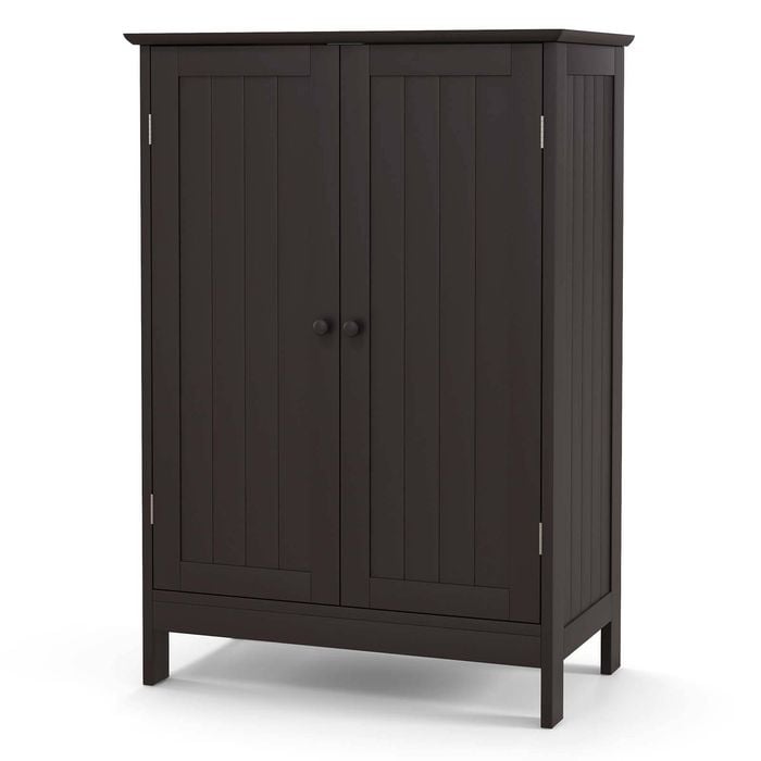 Costway 2-door Cabinet Wooden Storage Cupboard Kitchen Sideboard Brown