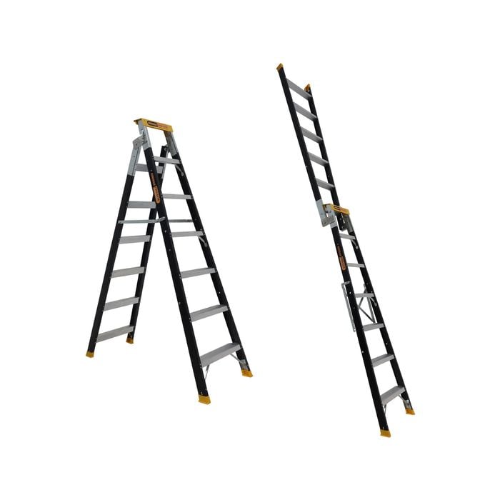 Gorilla 150kg Pro-Lite 7 Step Dual Purpose Fibreglass Ladder