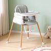 Ufurniture 4-in-1 Baby Feeding Chair, Foldable High Chair with Removable Seat, Double Tray & Safety Harness