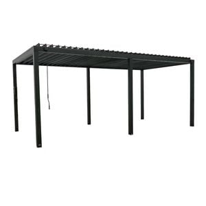 Backyard Discovery Sarasota 6m x 3m Galvanized Steel Louvered Pergola with Adjustable Sunshade Roof and PowerPort