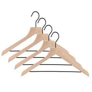 Ezy Storage Arcus Metal Wooden Hangers - 4 Pack