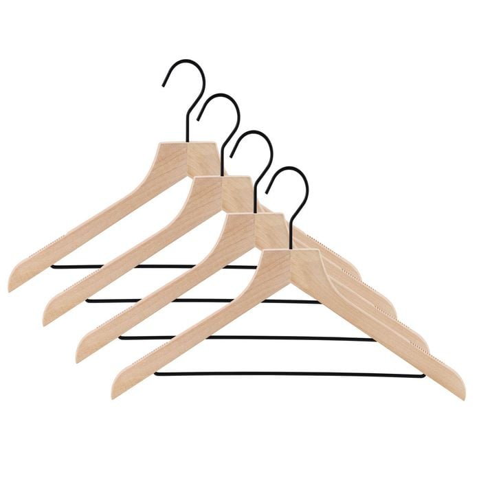 Ezy Storage Arcus Metal Wooden Hangers - 4 Pack