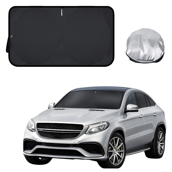 Front Windscreen Sun Shade for Mercedes-Benz GLE-Class 2020 - Current Coupe (W167/V167) - Standard 150 x 85 cm - Black