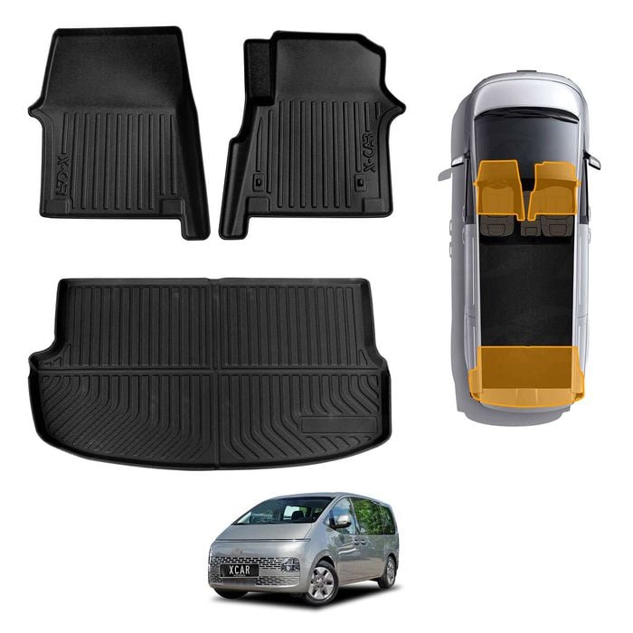 3D All-Weather Car Boot Liner Floor Mats for Hyundai Staria and Staria Load 2021-Onwards Trunk Cargo