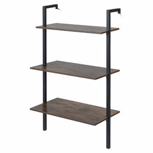 Costway 3tier Wall Shelf Metal Bookshelf Utility Rack Kitchen Laundry